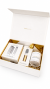 The Darcase 3-Brush Ritual gift box open to reveal the Ováluxe, Cristál and ScalpLuxe brushes